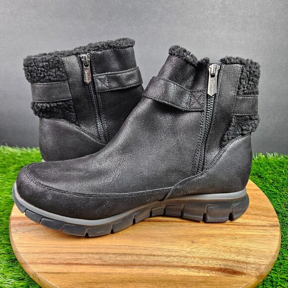 Skechers Synergy Diva Lane Boots Womens 10 Black Zip Buckle High Top Memory Foam - Picture 8 of 12